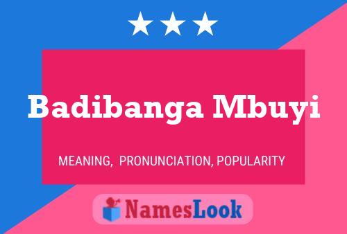 Badibanga Mbuyi Name Poster