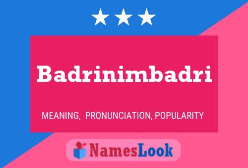 Badrinimbadri Name Poster