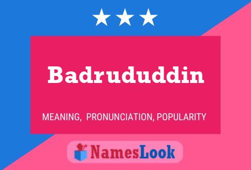 Badrududdin Name Poster