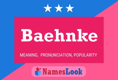 Baehnke Name Poster