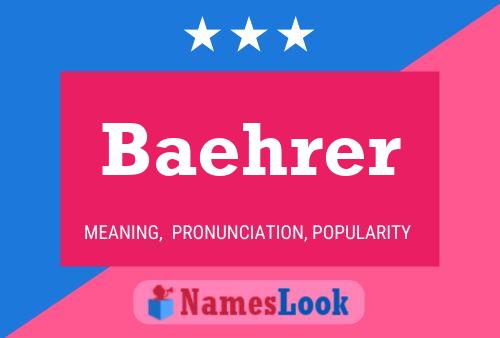 Baehrer Name Poster