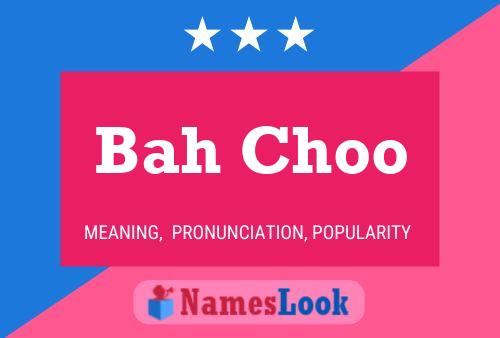 Bah Choo Name Poster