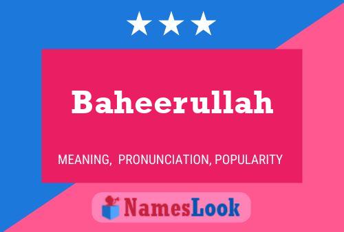 Baheerullah Name Poster