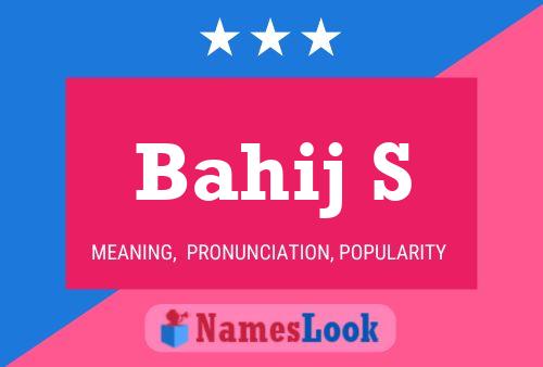 Bahij S Name Poster