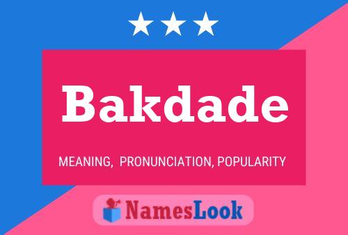 Bakdade Name Poster