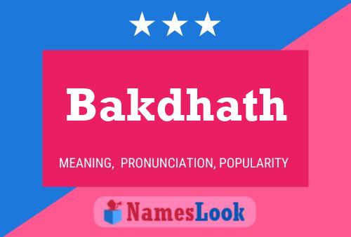 Bakdhath Name Poster