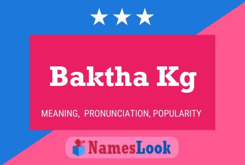 Baktha Kg Name Poster