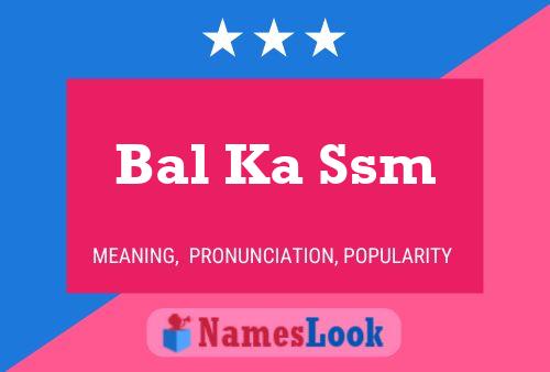 Bal Ka Ssm Name Poster