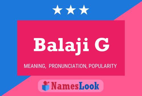 Balaji G Name Poster