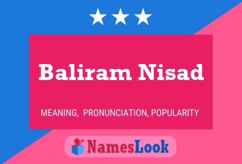 Baliram Nisad Name Poster