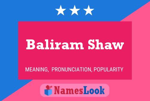 Baliram Shaw Name Poster