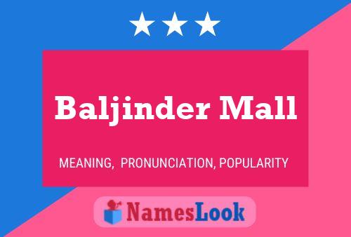 Baljinder Mall Name Poster