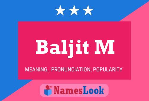 Baljit M Name Poster