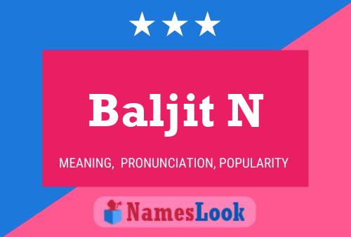 Baljit N Name Poster