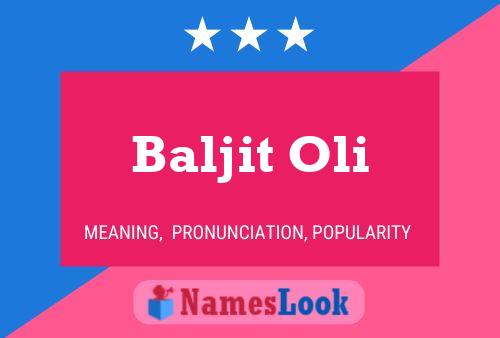 Baljit Oli Name Poster