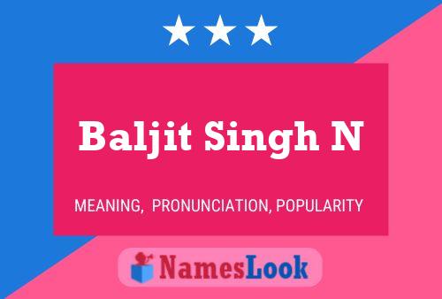 Baljit Singh N Name Poster