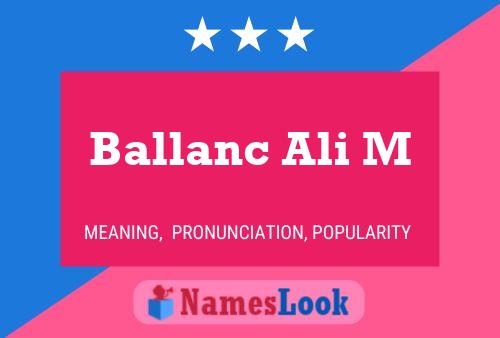 Ballanc Ali M Name Poster