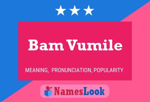 Bam Vumile Name Poster