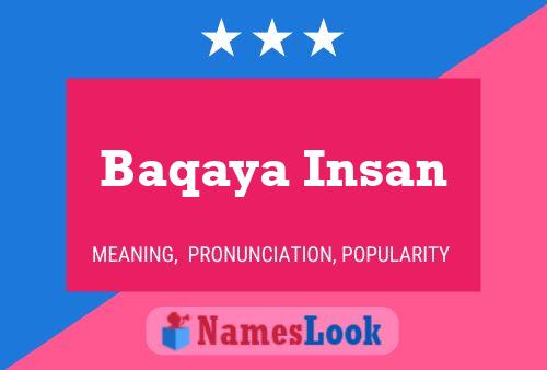 Baqaya Insan Name Poster