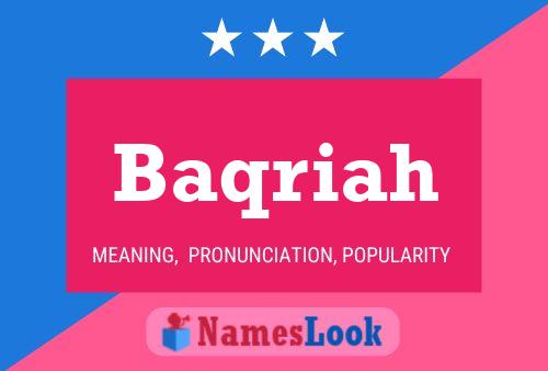 Baqriah Name Poster