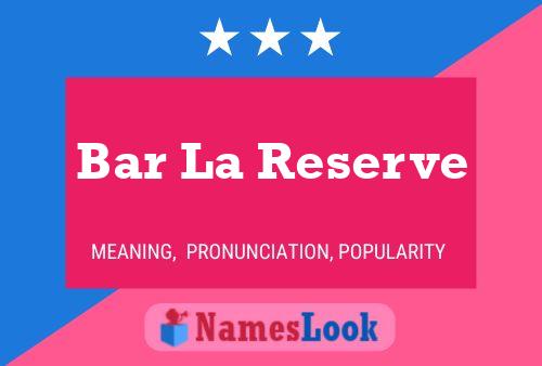 Bar La Reserve Name Poster