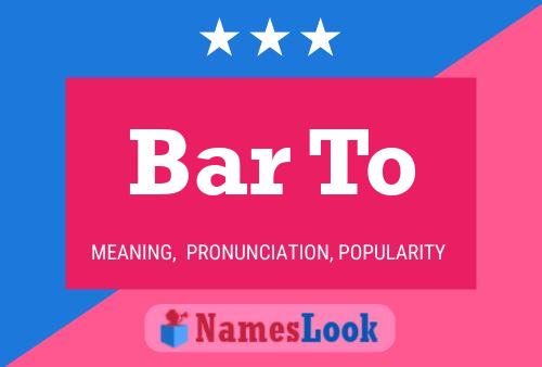 Bar To Name Poster