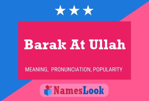 Barak At Ullah Name Poster