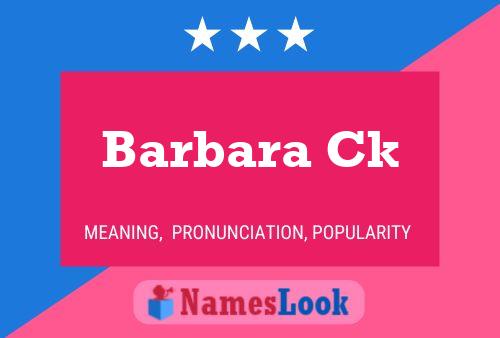 Barbara Ck Name Poster