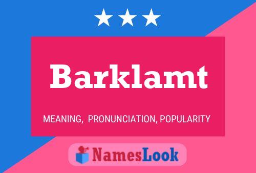 Barklamt Name Poster