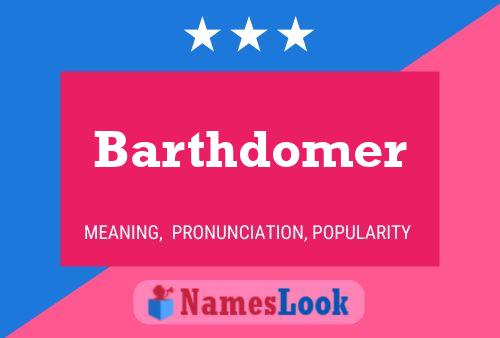 Barthdomer Name Poster