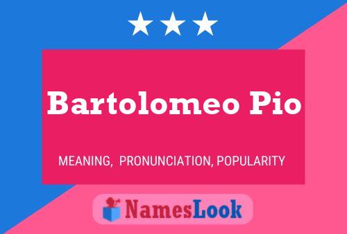 Bartolomeo Pio Name Poster