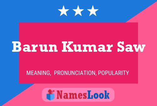 Barun Kumar Saw Name Poster