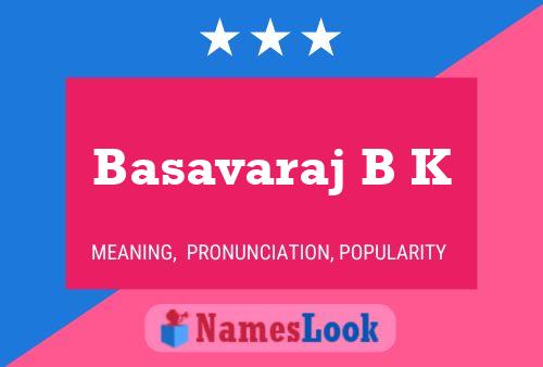 Basavaraj B K Name Poster