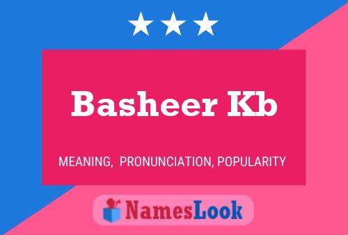 Basheer Kb Name Poster