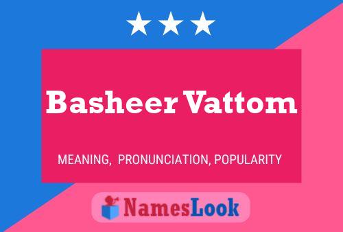 Basheer Vattom Name Poster