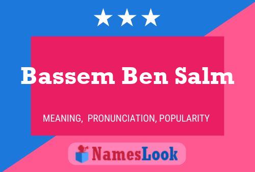 Bassem Ben Salm Name Poster