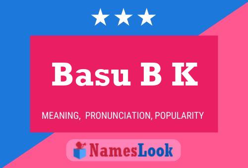 Basu B K Name Poster