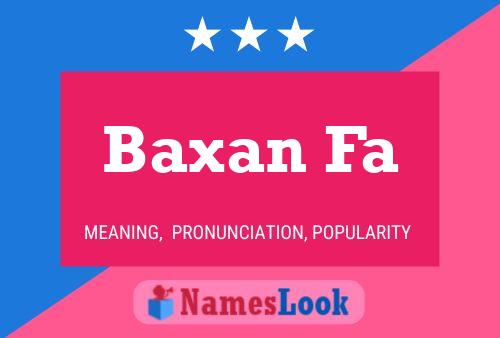 Baxan Fa Name Poster