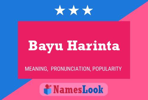 Bayu Harinta Name Poster