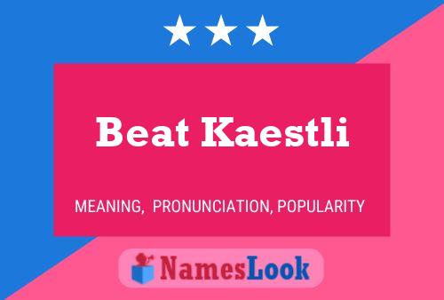 Beat Kaestli Name Poster