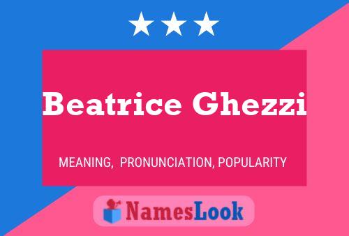 Beatrice Ghezzi Name Poster