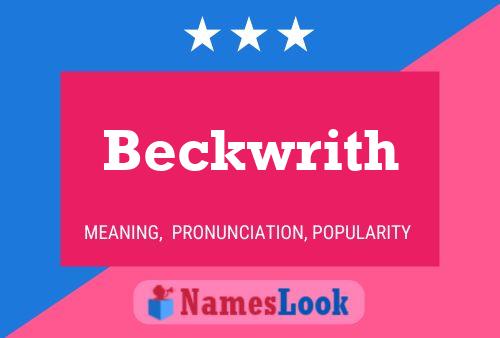 Beckwrith Name Poster