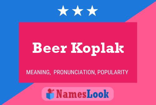 Beer Koplak Name Poster