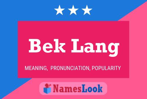 Bek Lang Name Poster