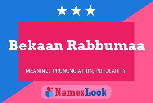 Bekaan Rabbumaa Name Poster