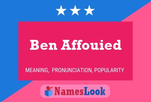 Ben Affouied Name Poster