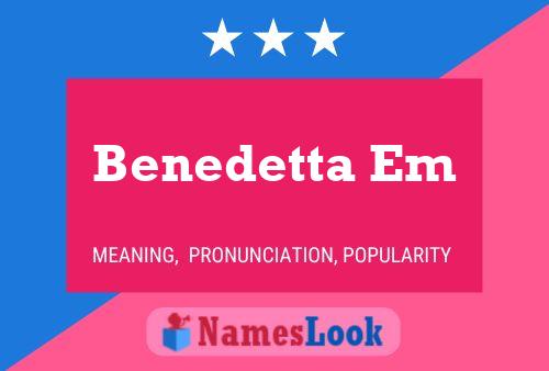 Benedetta Em Name Poster