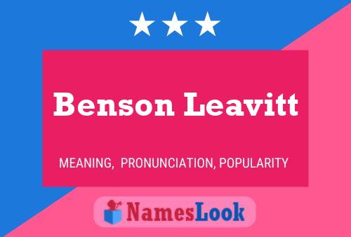 Benson Leavitt Name Poster