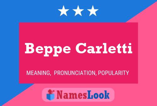 Beppe Carletti Name Poster