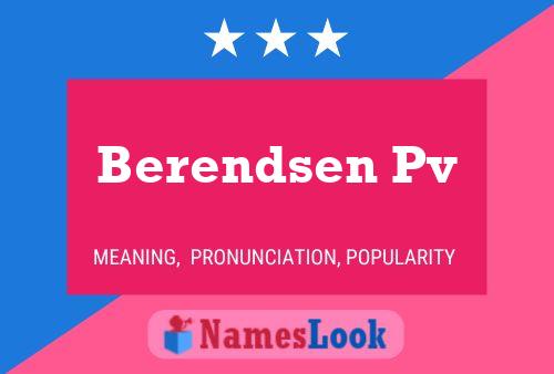 Berendsen Pv Name Poster